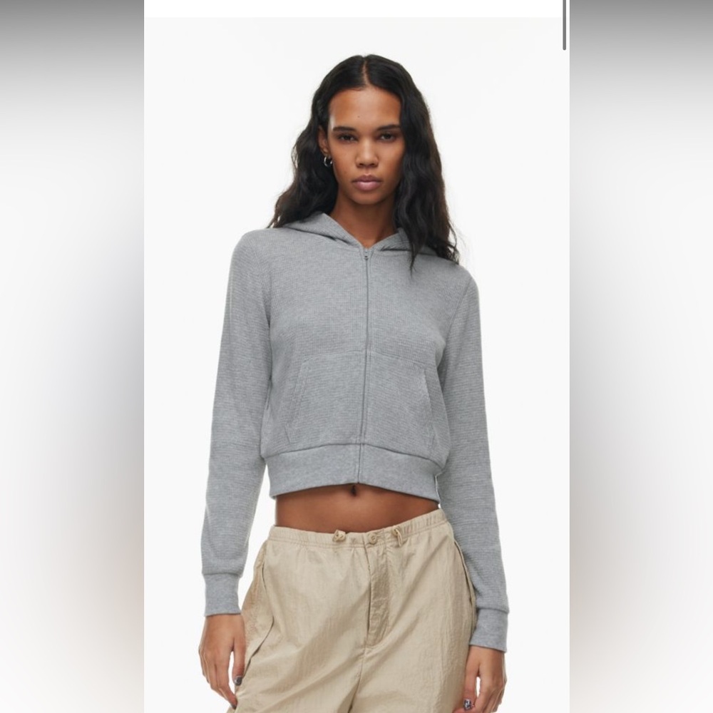 Aritzia TNA zip up waffle hoodie